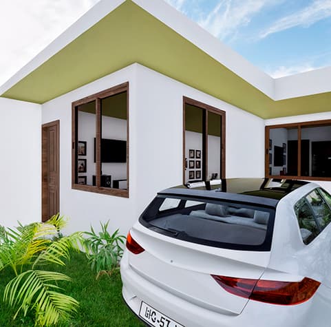 Vista exterior de una vivienda